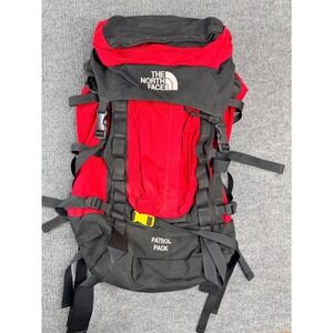 Vintage North Face Patrol Pack Backpack Red Black Hiking Travel Nylon Bag